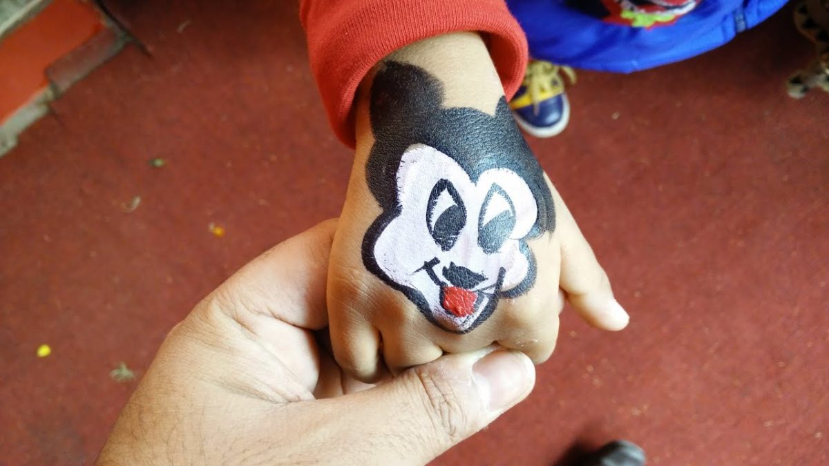 How to make temporary paint tattoo for kids | DIY Paint Tattoo | Mickey Mouse Tattoo by Sparsh Hacks